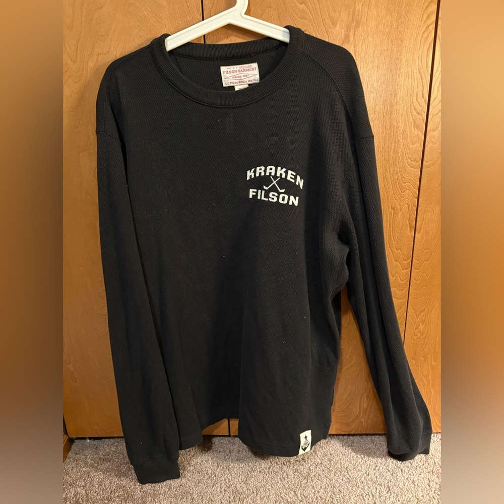 CC Filson x Seattle Krakens Waffle Knit Thermal Crewneck mens Large